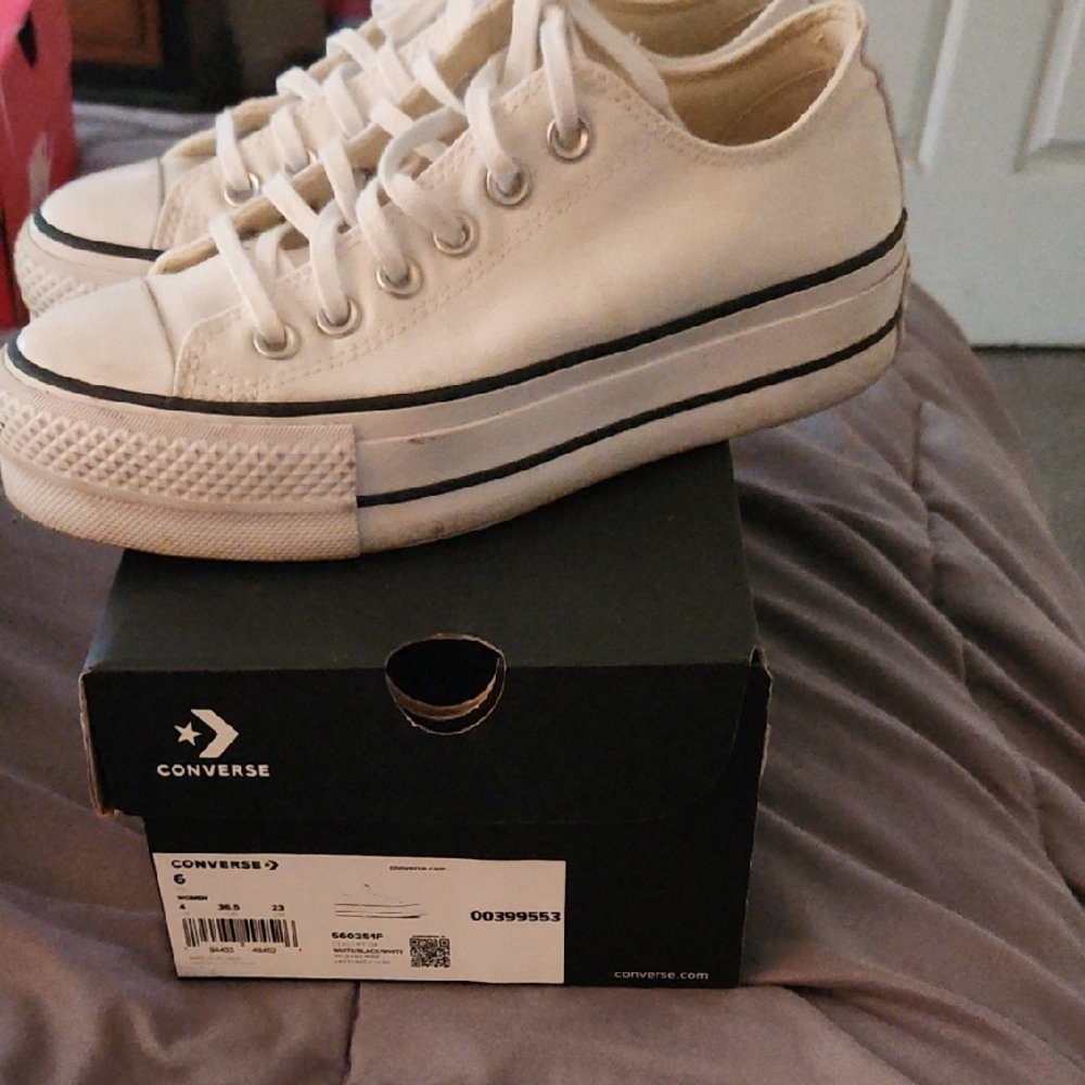 Converse All Star Classic White Canvas Sneakers - Picture 3 of 6